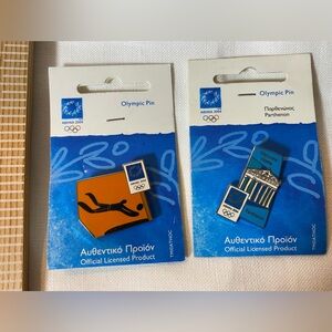 Olympic Trading Pins from 2004 Athens Greece Volleyball Parthenon Vintage